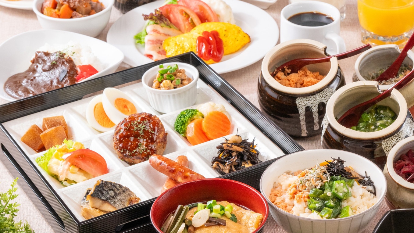 【朝食ビュッフェ付】■グルメ横丁ビュッフェ■　一日の始まりは美味しい朝食から