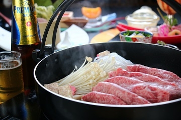 【平日鍋プラン】上田屋特製みそ仕立て牛鍋プラン！≪2食付き≫
