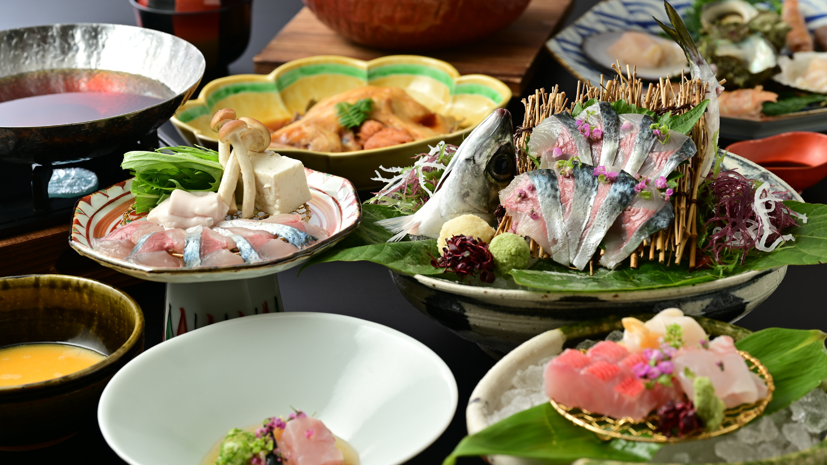 お嬢サバの姿造りとしゃぶしゃぶ