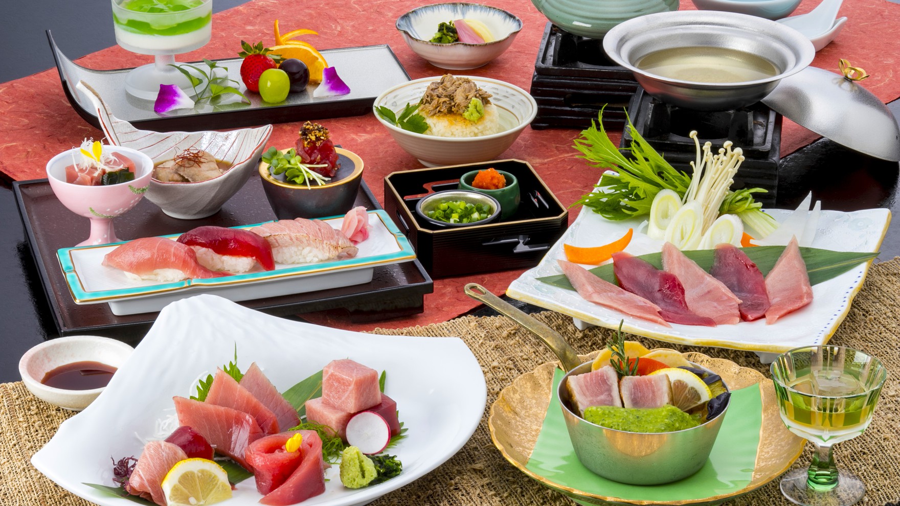 【南まぐろ膳】赤いダイヤを寿司、刺身、しゃぶしゃぶなど様々な食べ方で食べ比べ♪