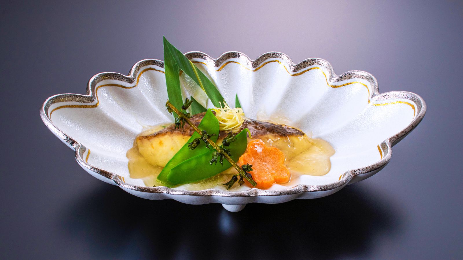 【季節の会席料理】真鯛の若狭焼　銀餡かけ