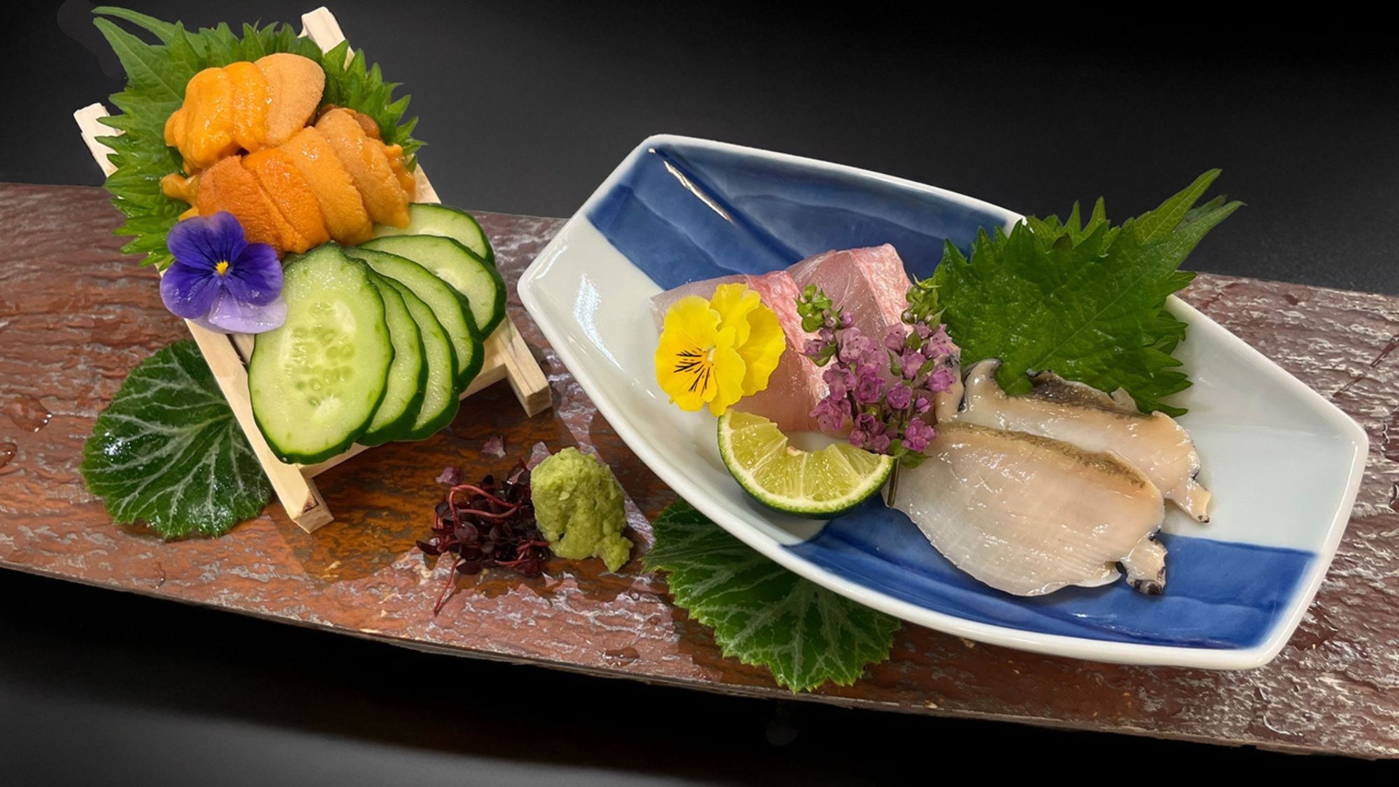 【初夏限定プラン】天然アワビ×ウニのお刺身付き｜伊勢海老×黒毛和牛を堪能する贅沢鉄板焼き＜1泊2食＞