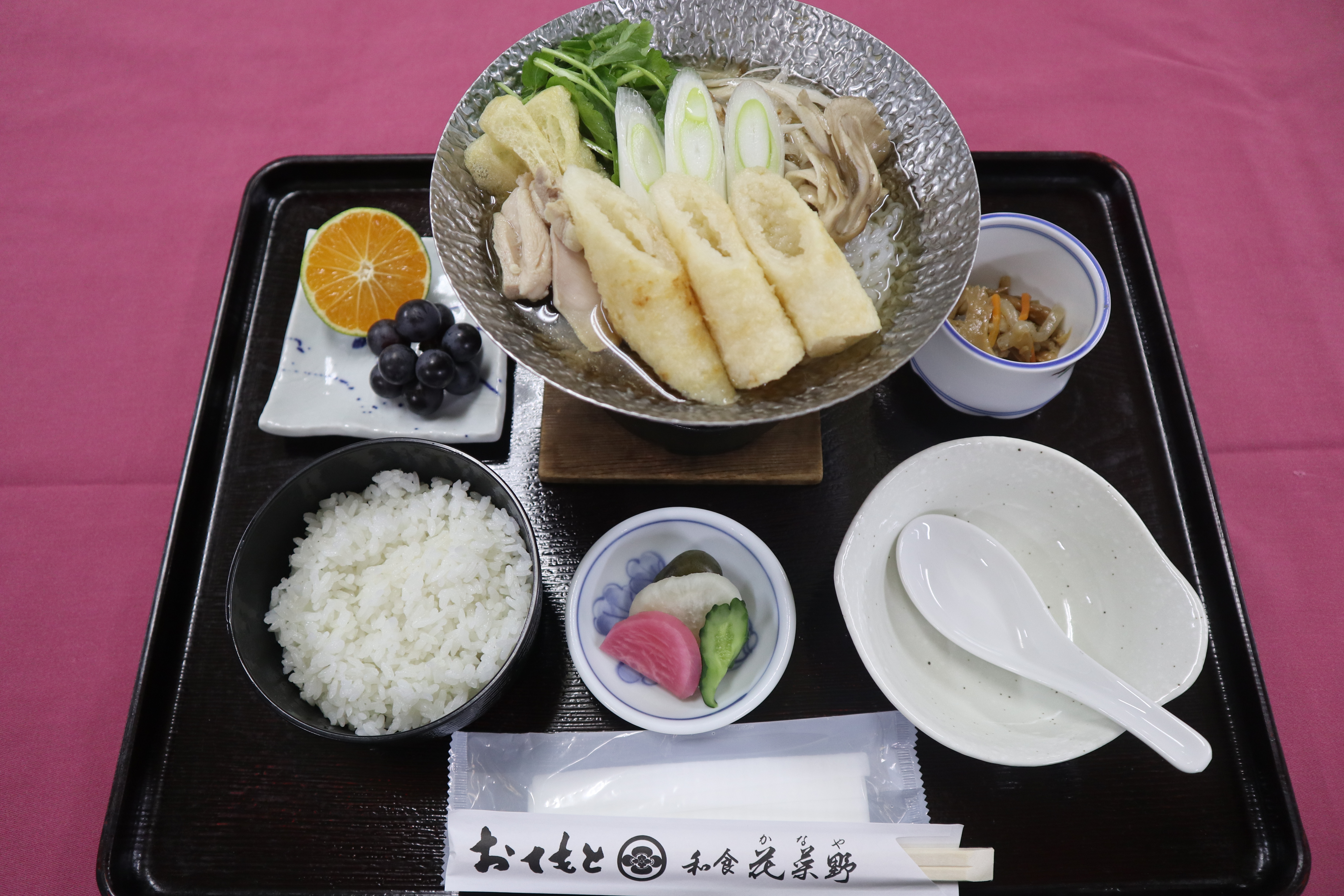 【夕食】比内地鶏にあきたこまちと秋田のおいしいを凝縮したきりたんぽ鍋定食