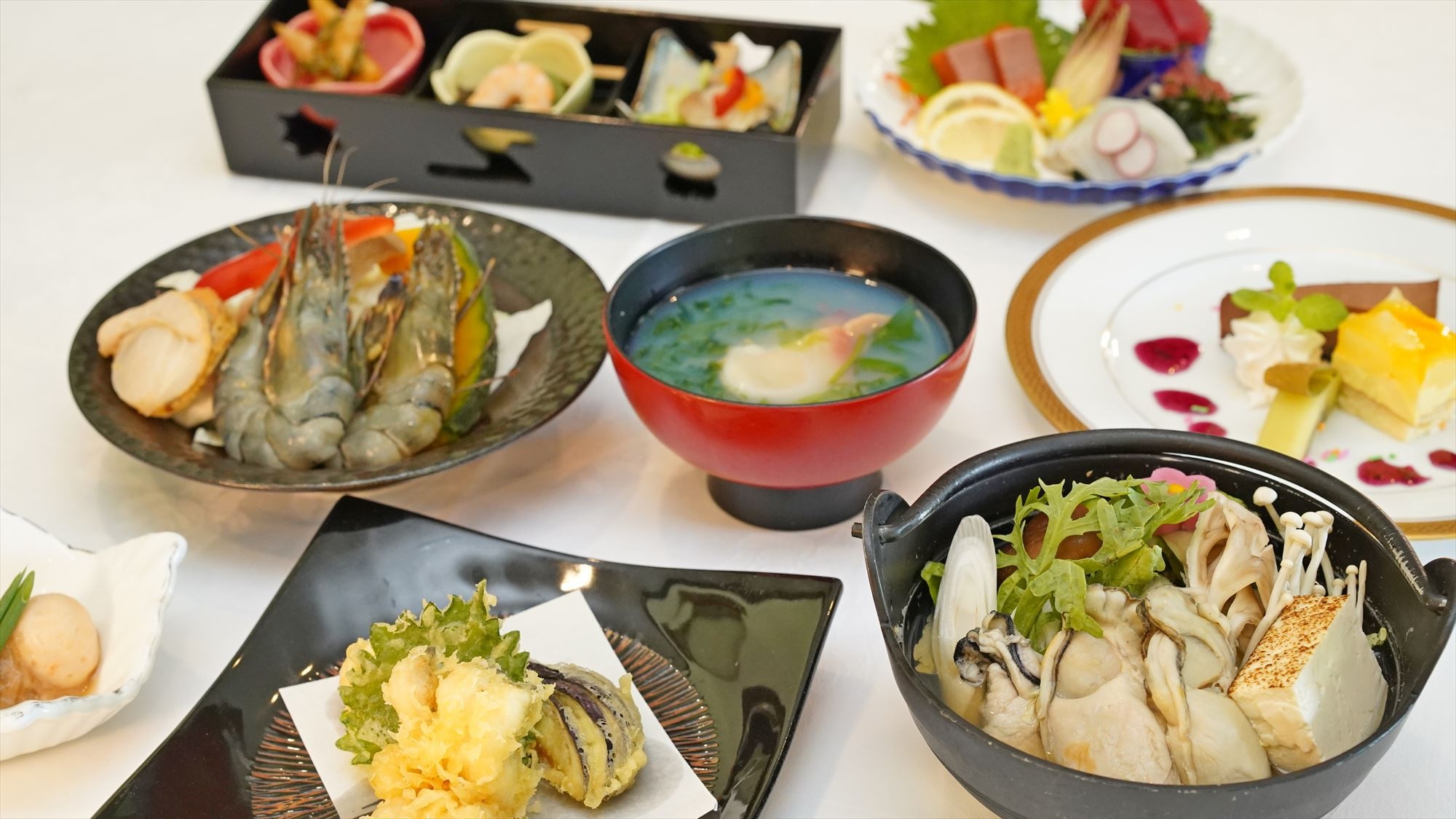 【冬季限定】【「ベルビュー」海のお宝御膳】寒い季節にぴったり「牡蠣鍋」をはじめ海鮮づくしのお膳プラン