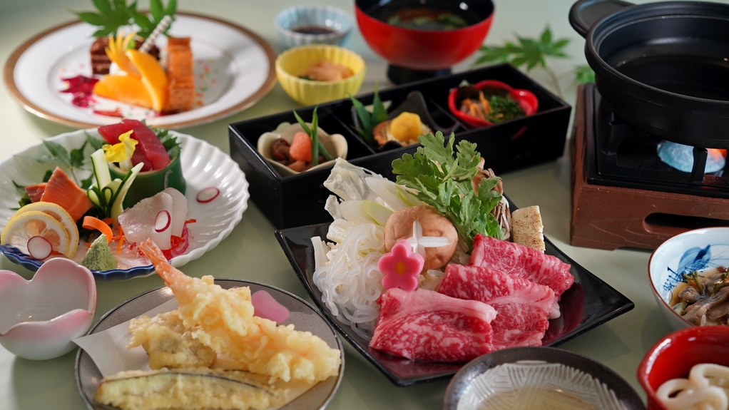 ★期間限定SALE★【「ベルビュー」和風会席御膳】夕食は、すき焼きも付いた和風会席御膳｜