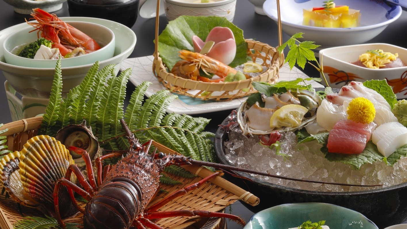特選海鮮♪名物伊勢えび浜島焼＆ひらめ☆あわび台盛 ！！【海の幸が大好物のお客様へイチオシ♪】 
