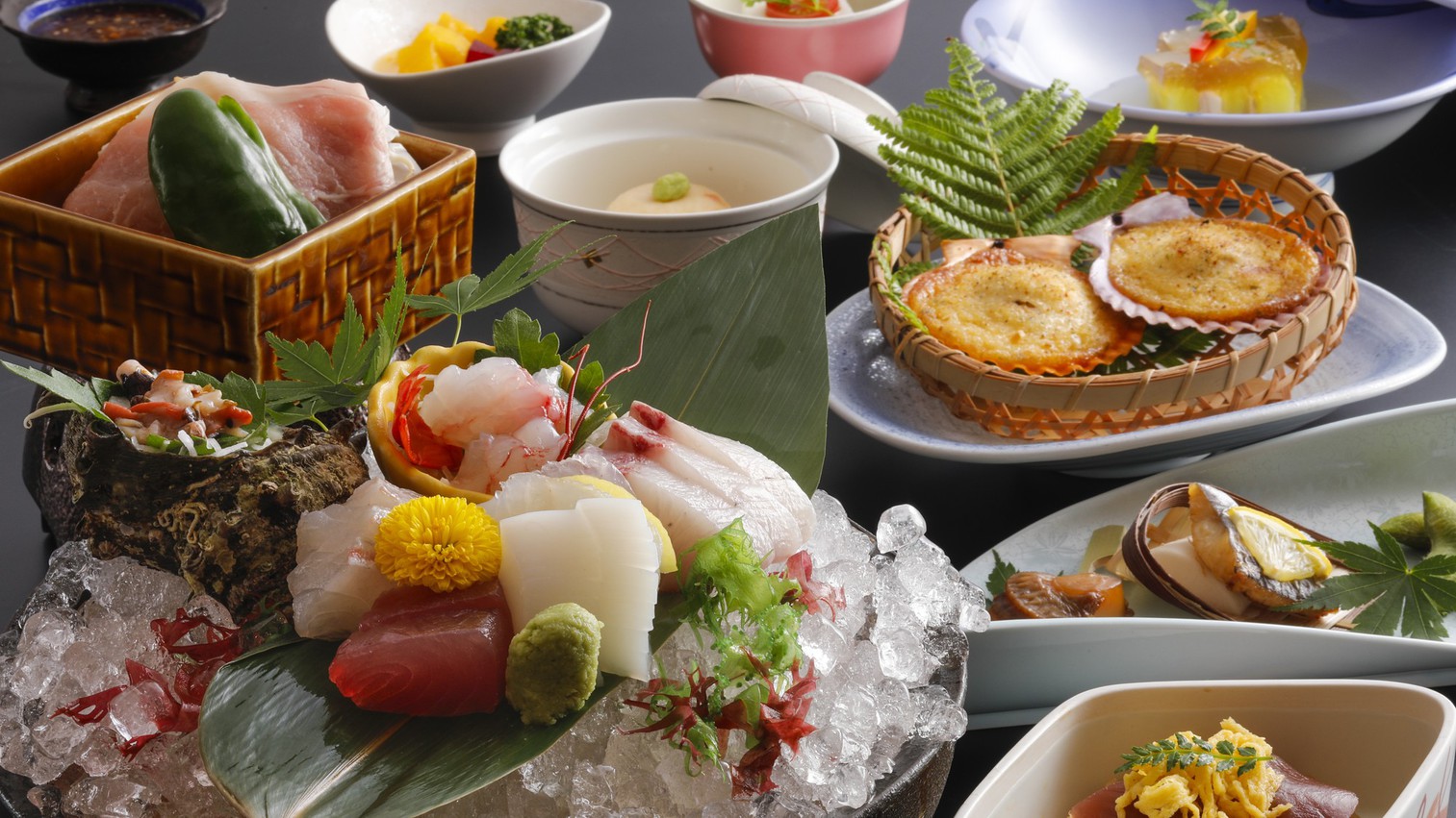 【楽天スーパーSALE】豪華鮮魚盛合わせ”会席を堪能！◇伊勢えび＊鯛＊ひらめ＊さざえ【地酒付】