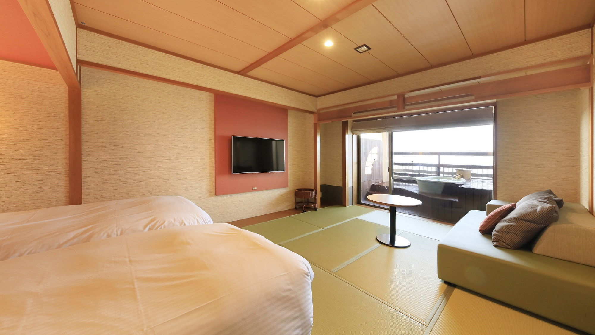 【露天風呂＆展望ジャグジー付き】和洋室ツイン／50㎡（一例）