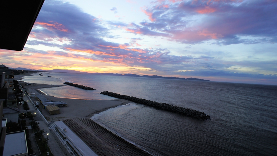 お部屋からの夕日