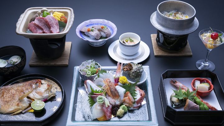 【旬魚＆和牛】◆1泊2食◆お肉もお魚も心行くまで♪「旬彩と若狭牛の饗宴」＜全室オーシャンビュー＞