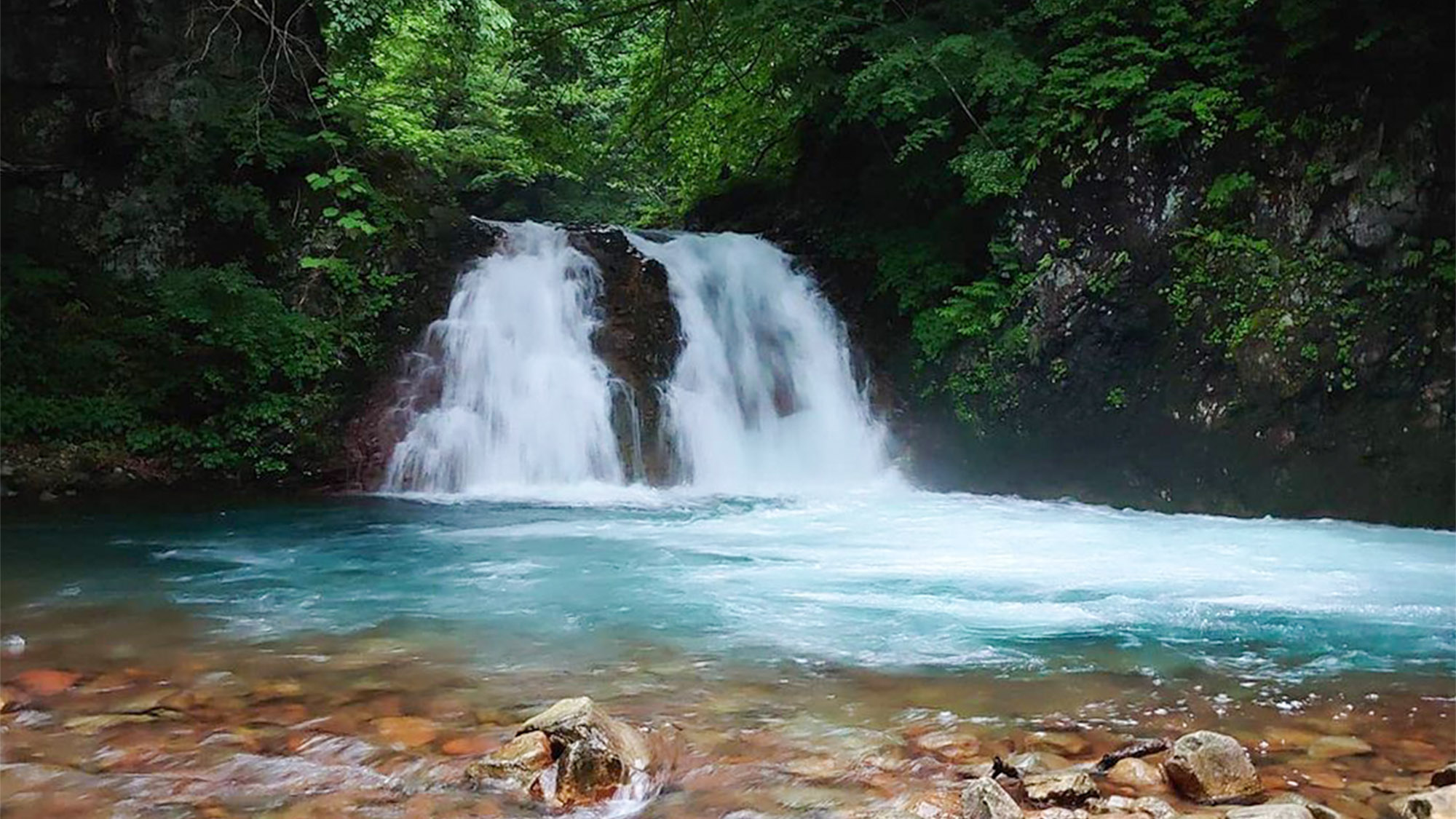 ・【周辺　大泉の滝】当館から車で約3分　透き通った水と流量が魅力の滝で癒しの時間を