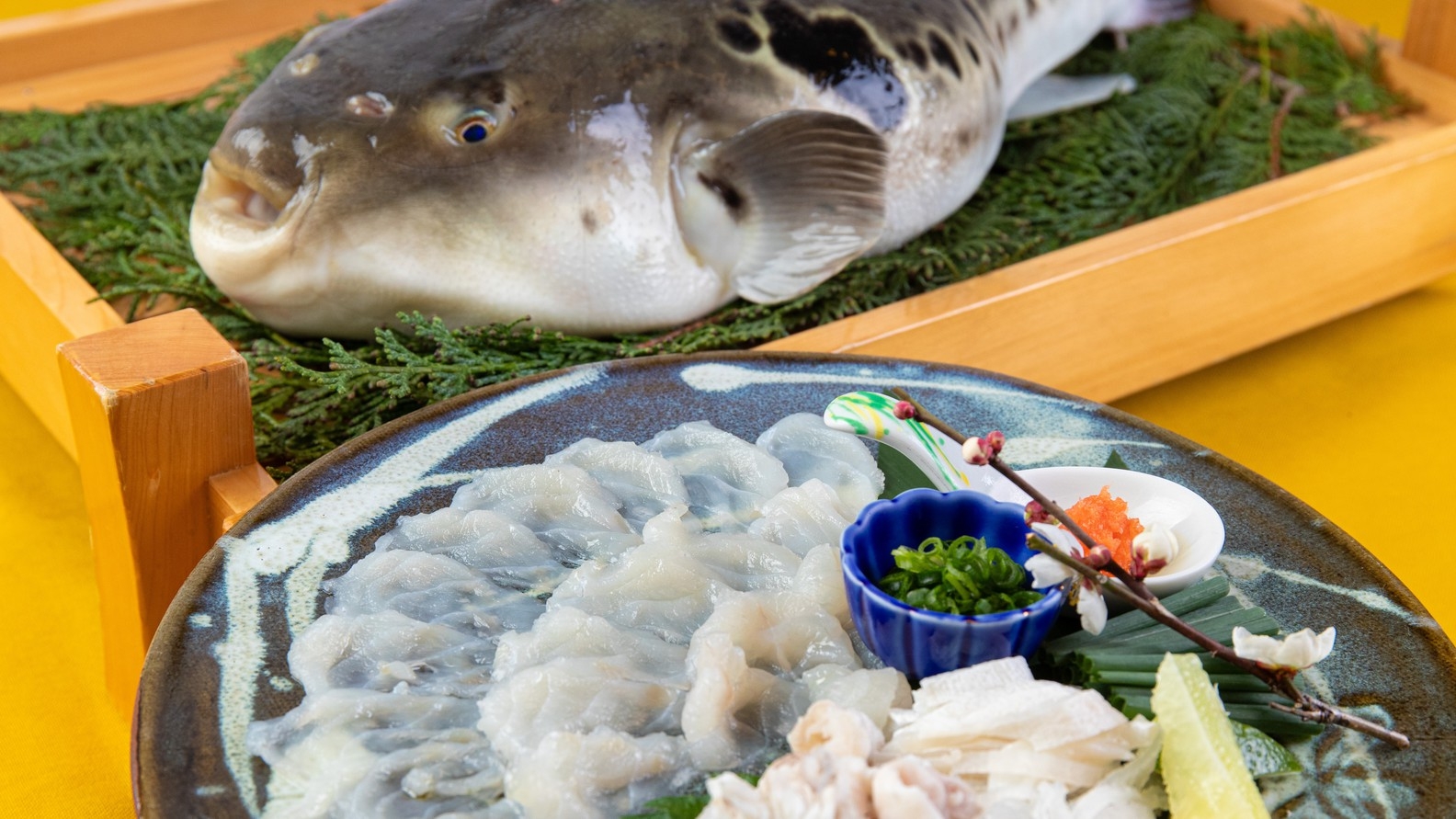 【朝夕お部屋食・半露天風呂付】春のとらふぐづくし会席　春限定特別プラン　