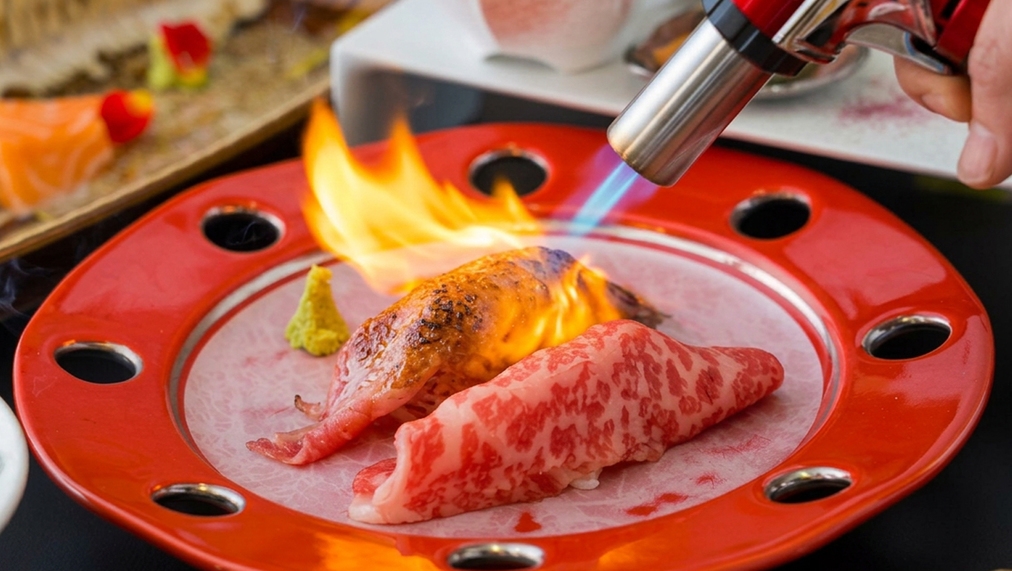 【夕食時セルフ飲み放題】当館オリジナル”新感覚・創作炙り会席”〜炙りの音と香りはあなたが創る〜