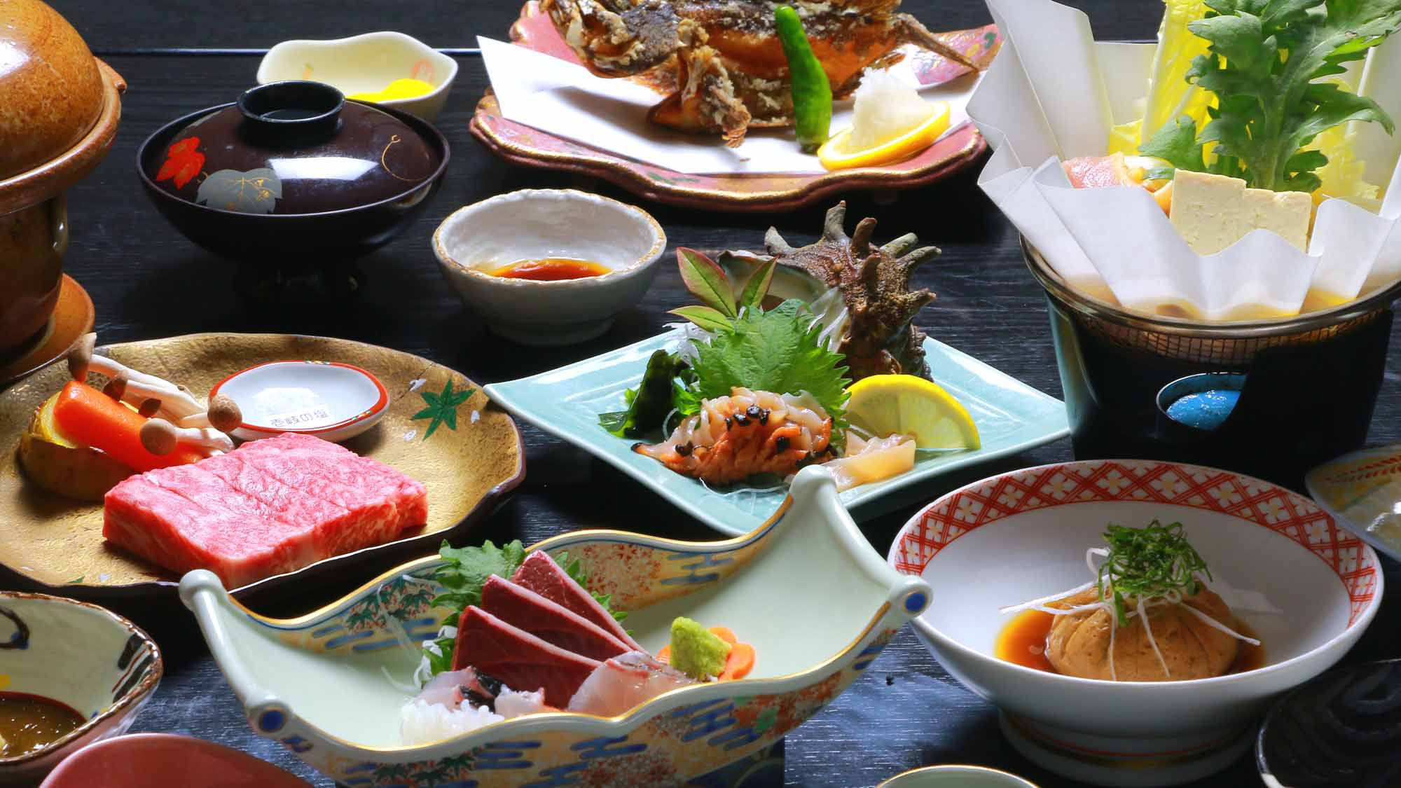 【欲張り】【壱岐牛＋海鮮尽くし＋郷土料理】壱岐の美味しいを楽しむなら「贅沢コース」【１泊2食】