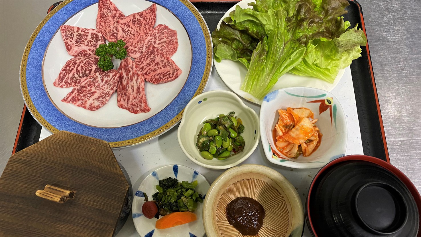 量少なめ焼肉セットプラン　■夕食・朝食付き■　露天風呂付客室【本館】