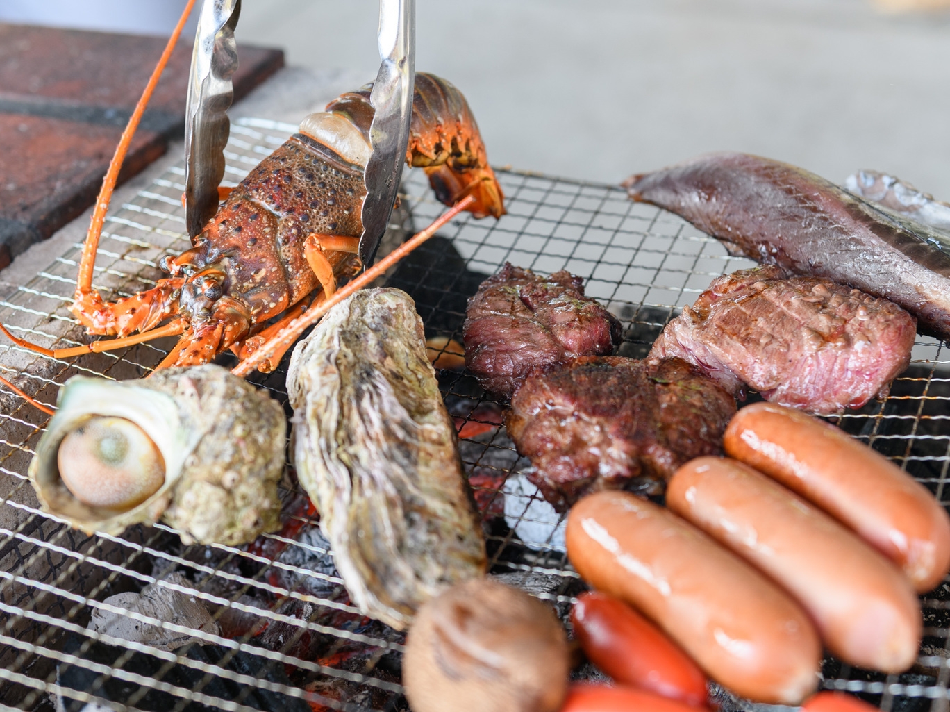【BBQプラン】遠州夢咲牛＋メガステーキ＋地元シーフード☆平日朝食無料（通年）