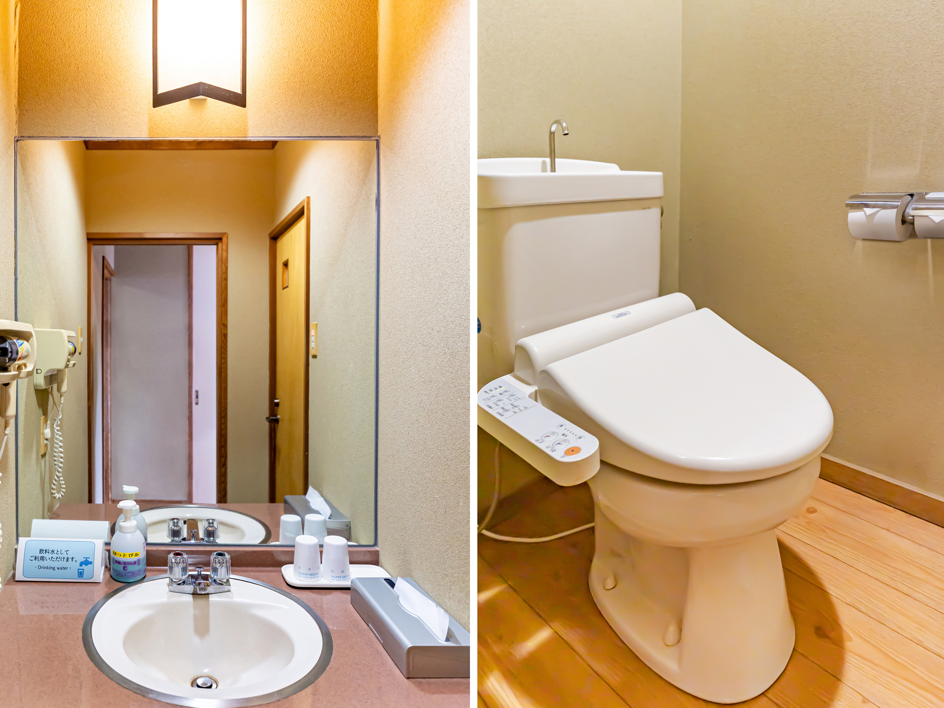 【禁煙】和室1～5名様（トイレ付き、バス共用）洗面所・トイレ