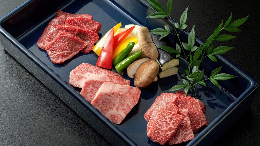 ■夕食一例｜A5秋田ブランド牛の贅沢3種盛　※一例