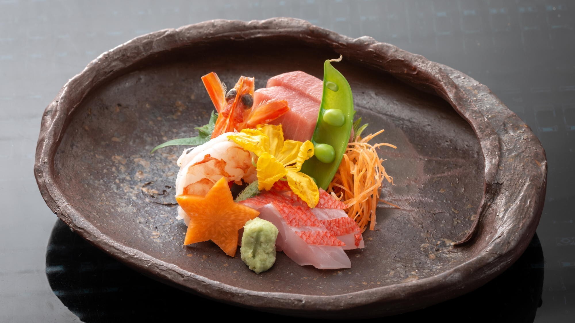 ■夕食一例｜旬の素材を愉しむお造り　※一例