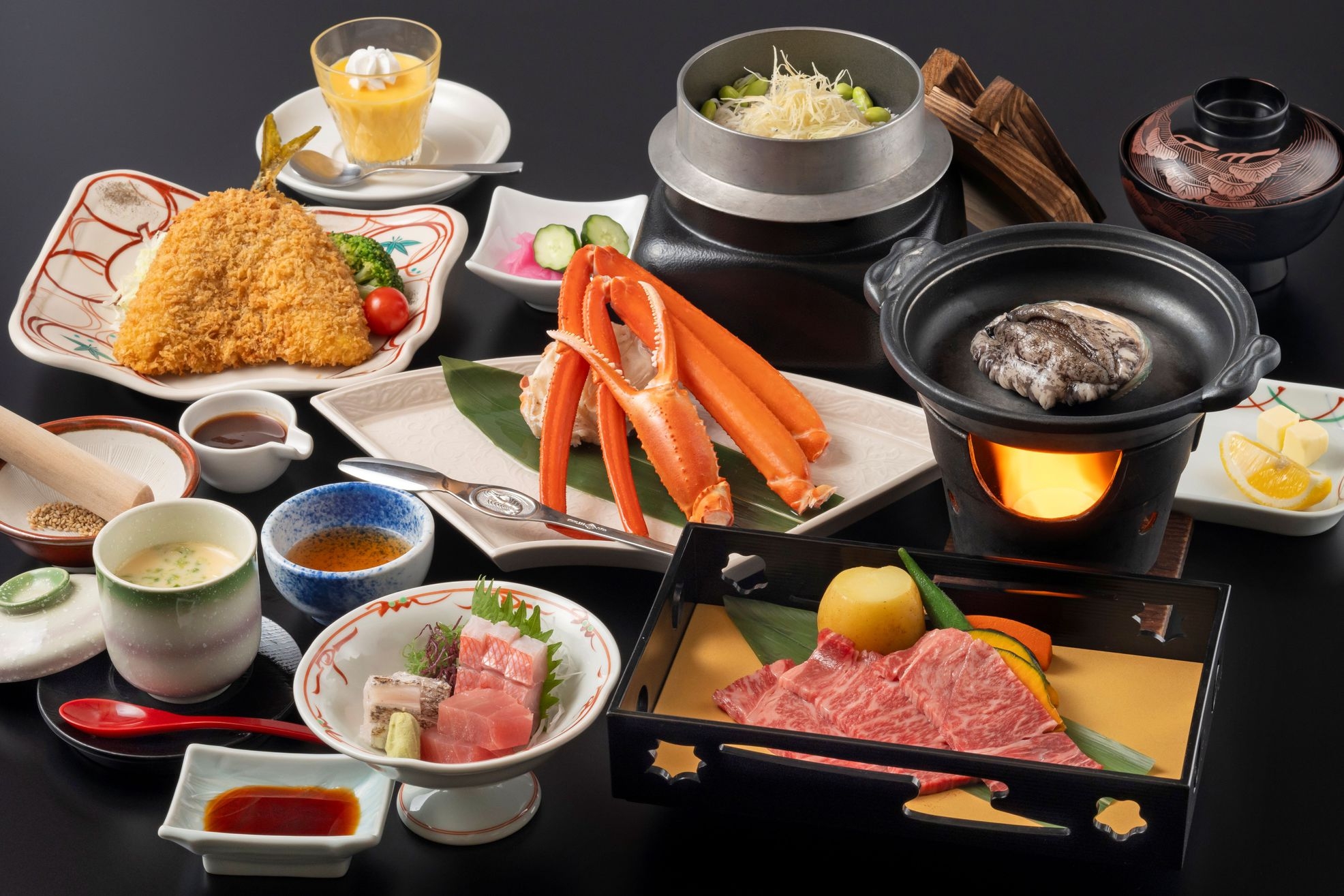 名物アジフライ！鮑に和牛に紅ズワイ蟹！「和風膳　熱海」【オーシャンビュー＆温泉】