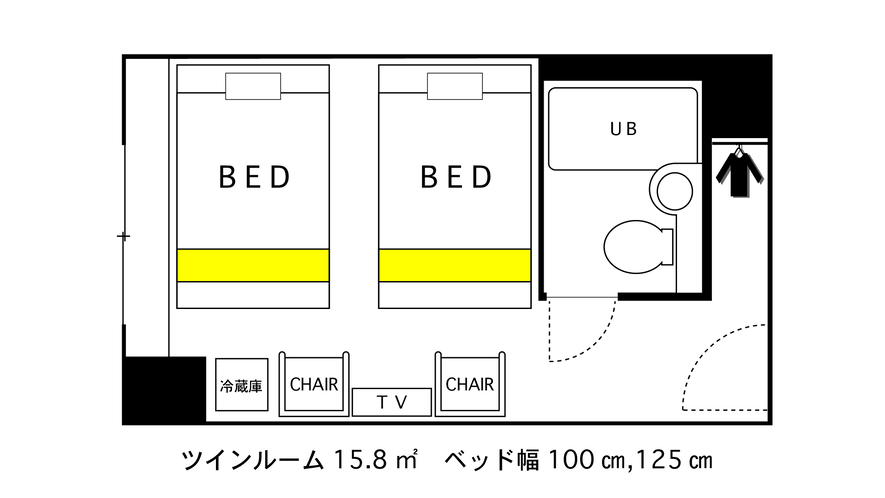 ツインルーム平面図