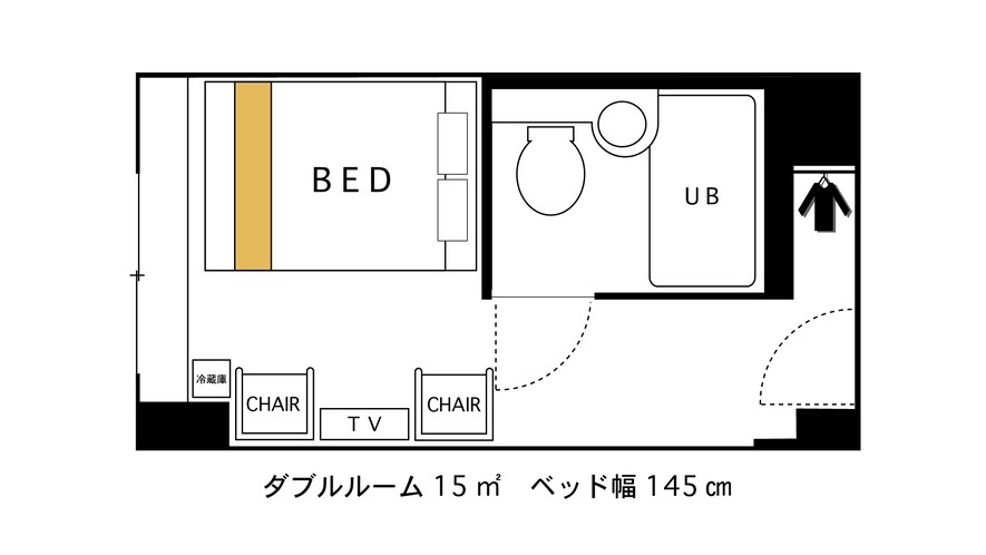 ダブルルーム平面図