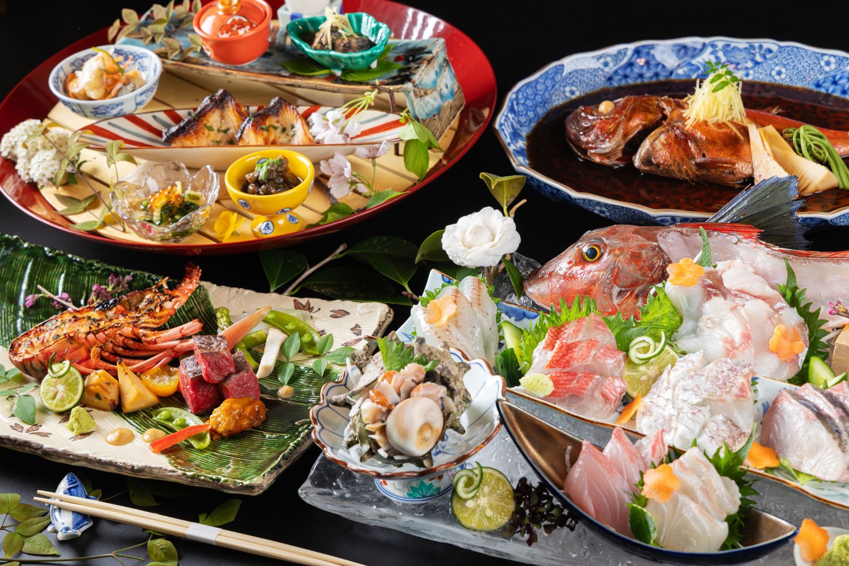 【スタンダード】アワビ＆金目鯛の煮付け☆勝浦磯料理と4種の温泉風呂を満喫プラン！