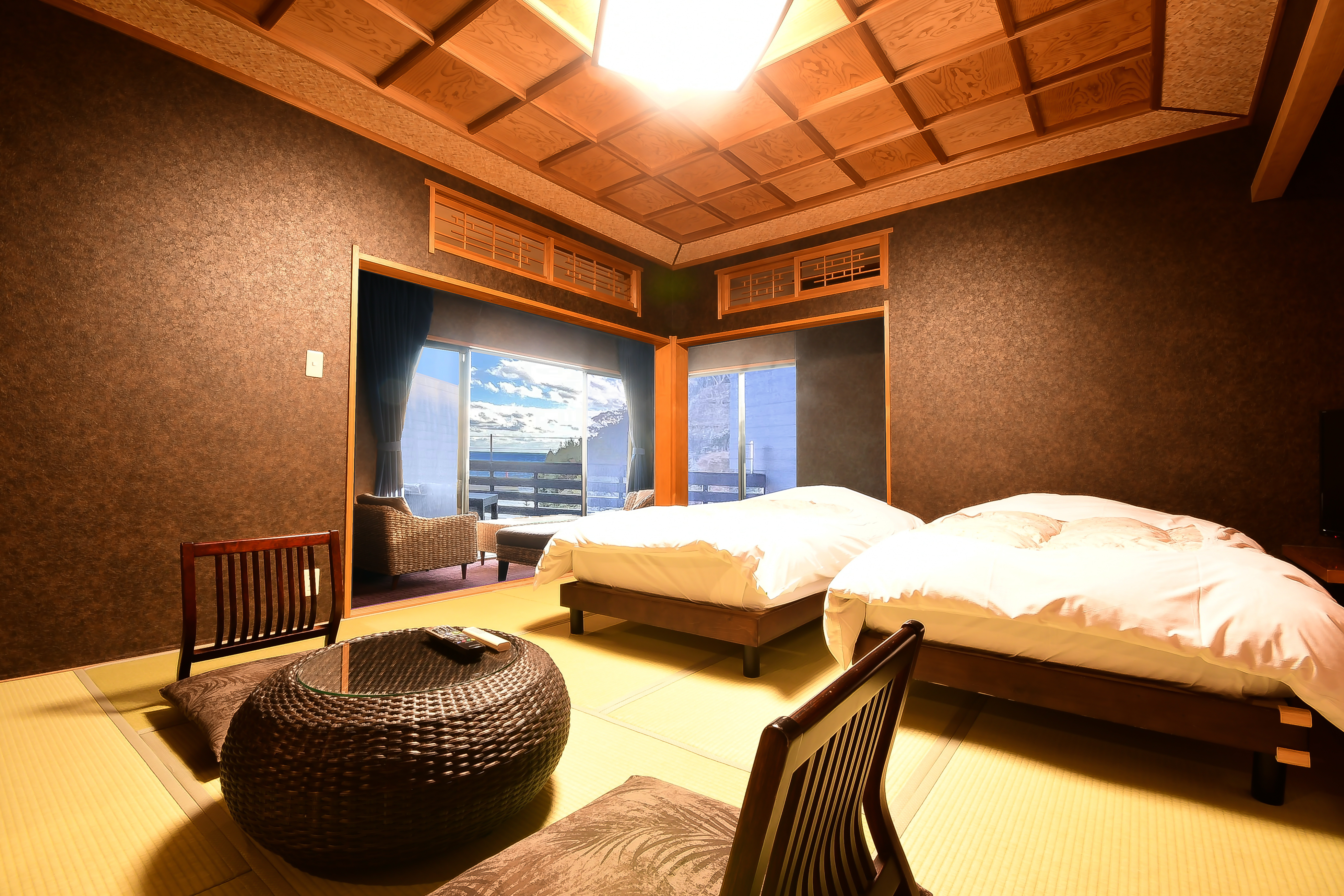 南館　海の見える和室10畳＋縁側4畳　バス・トイレ付　一例