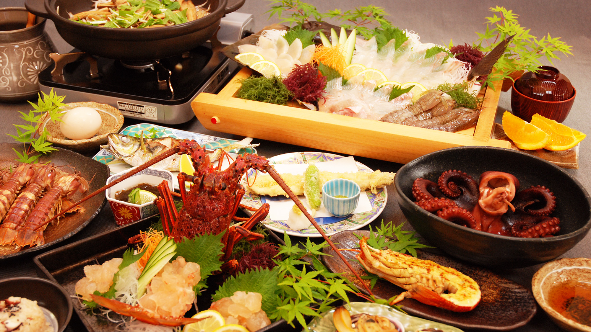 *≪あじ浜海の幸プラン一例≫あじ浜イチオシの伊勢海老のお造り付き。