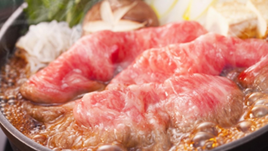 【夕食一例】厳選和牛を使用したすき焼きは絶品です！