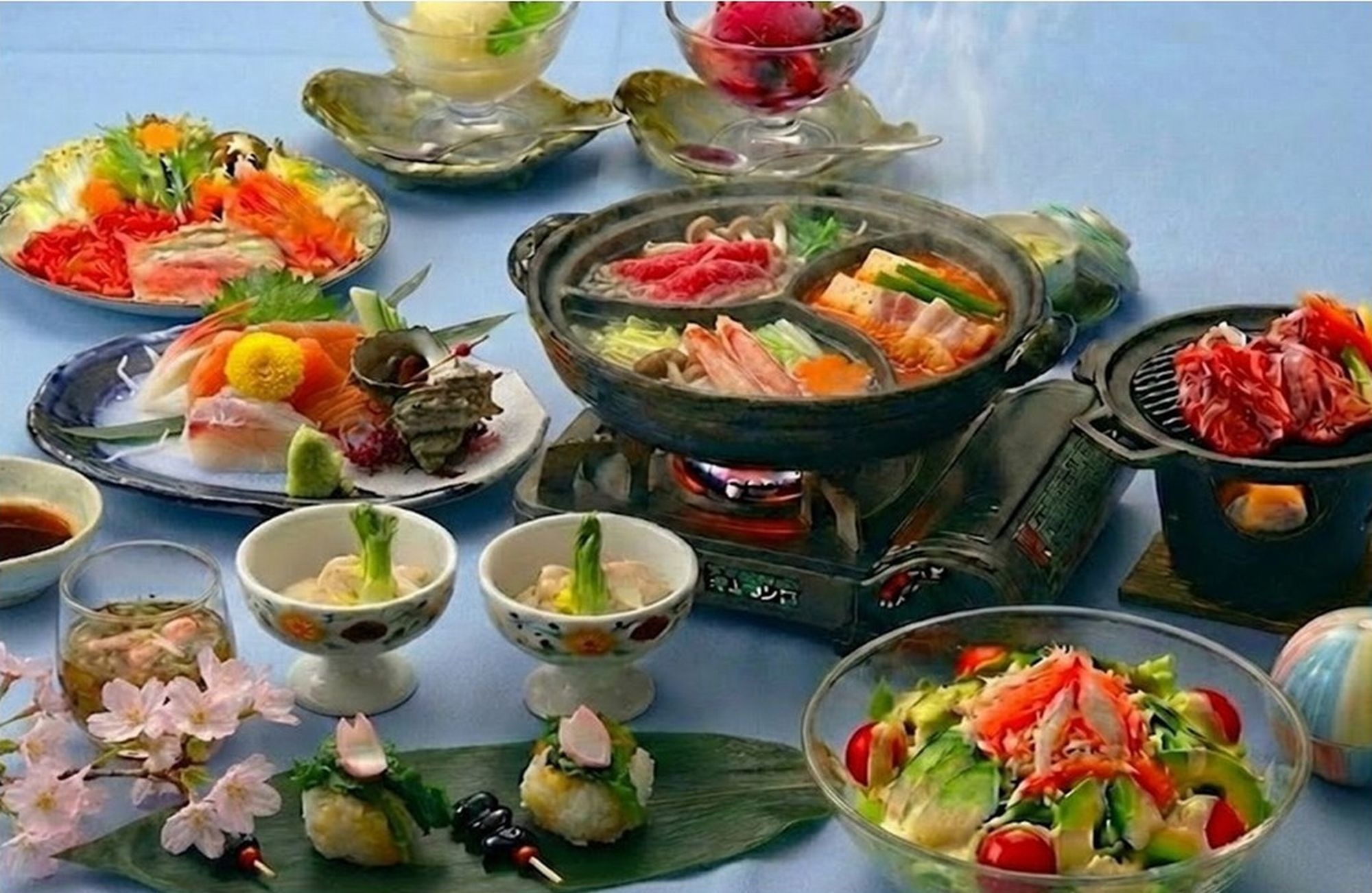 【但馬の桜三宝御膳】但馬牛ｘ八鹿豚ｘカニのコラボ♪温泉付町屋【宙】と【天】の棟★朝夕個室★