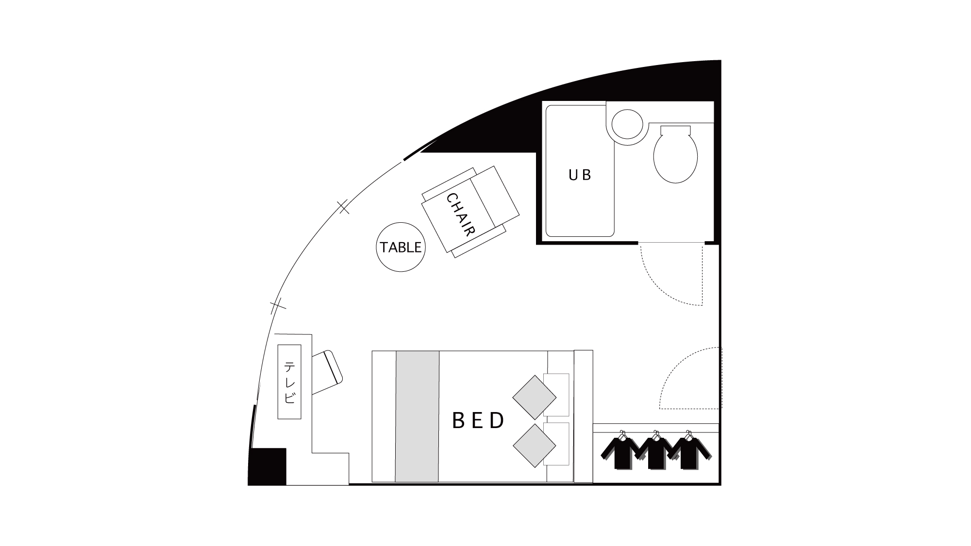 ダブルルーム〈間取り〉