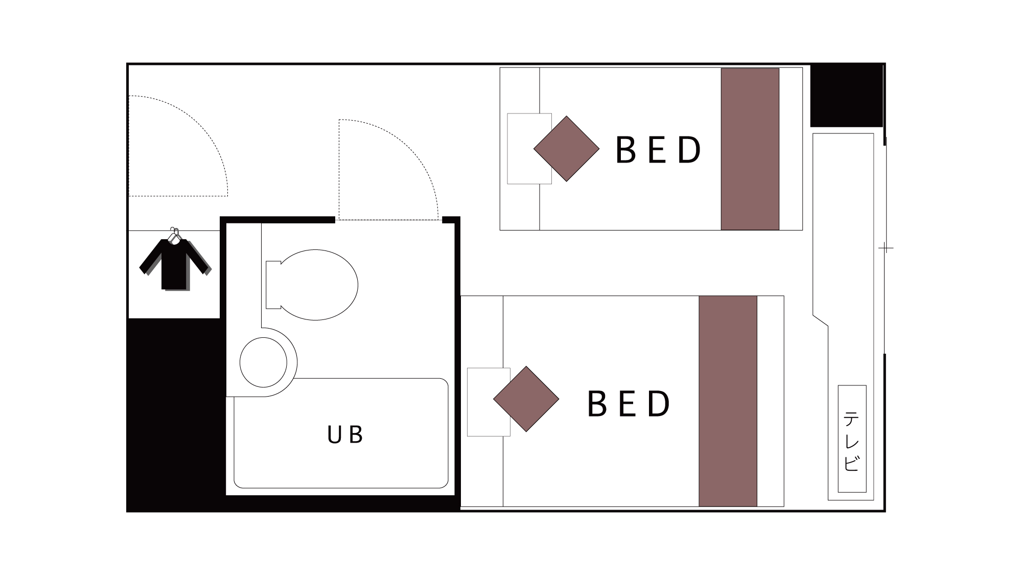 エコノミーツインルーム〈間取り〉