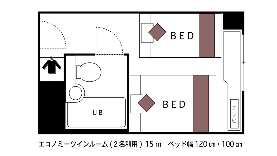 ☆エコツインルーム☆■広さ15平米■★間取り図★