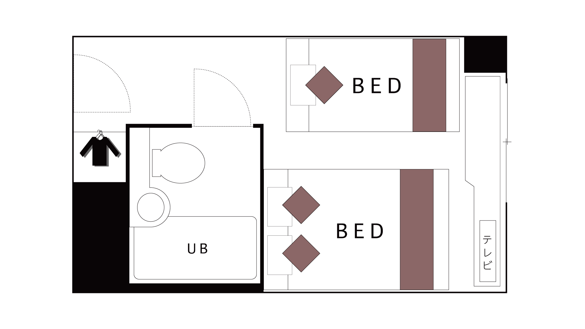 ファミリーツインルーム〈間取り〉
