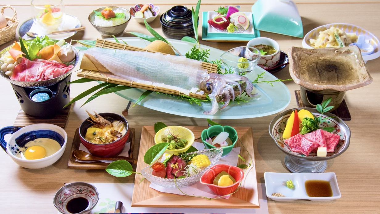 ★ペット同宿【極上季節の会席プラン】贅沢三昧！旬の鮮魚と福岡県産牛に舌鼓