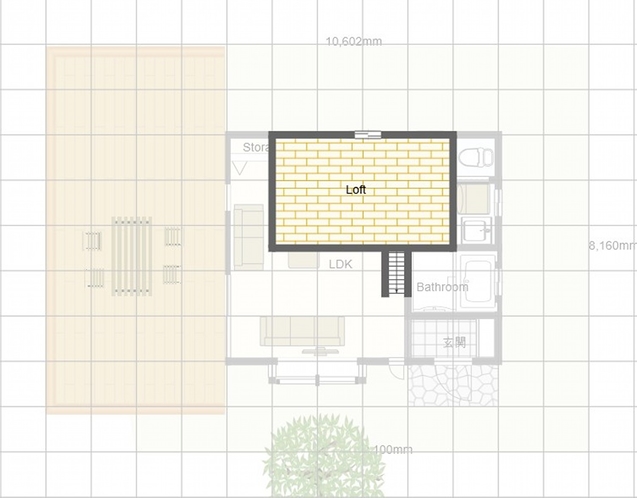 コンパクトコテージ　ロフト間取り図