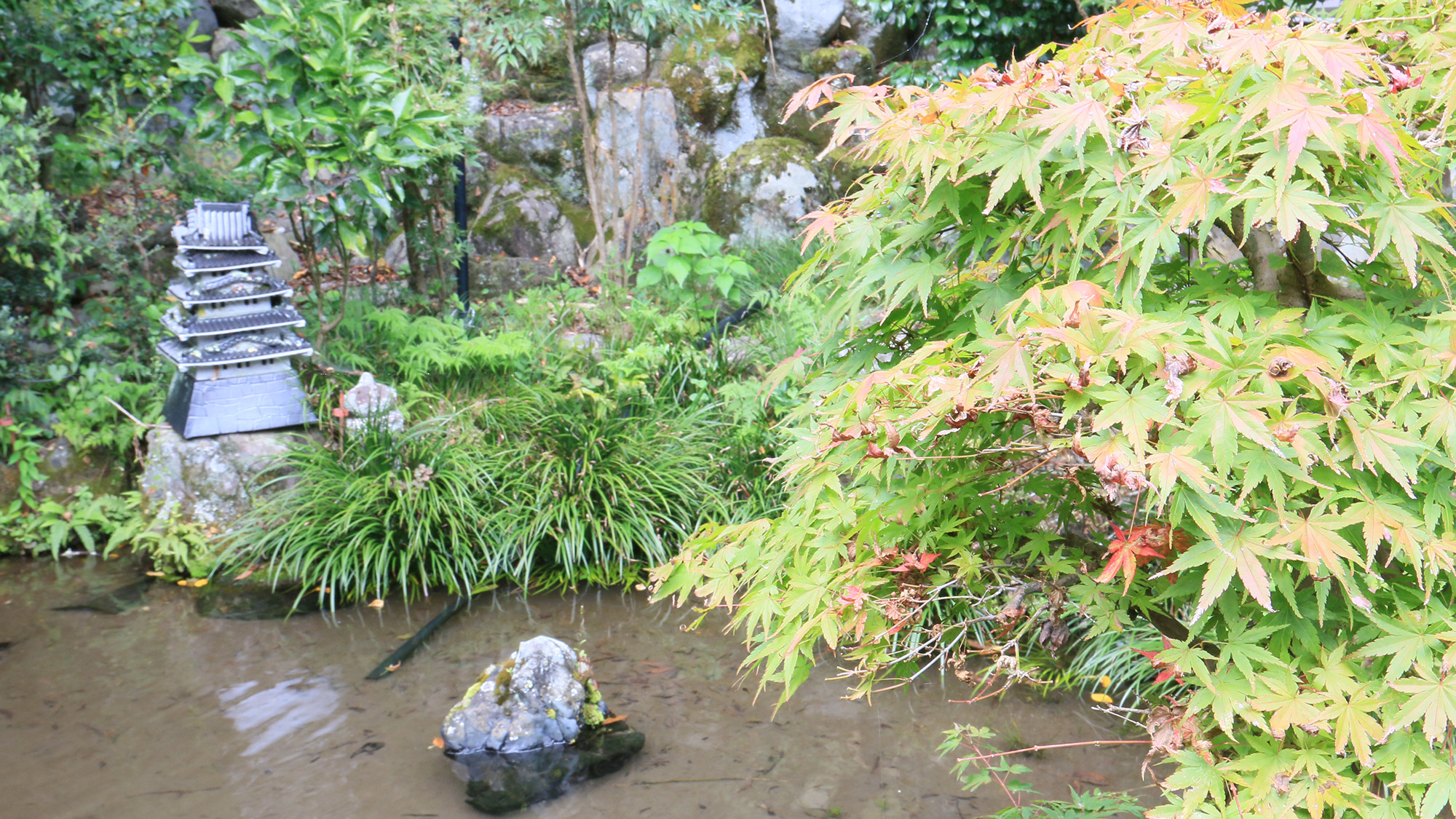 施設内◆中庭には池もあります