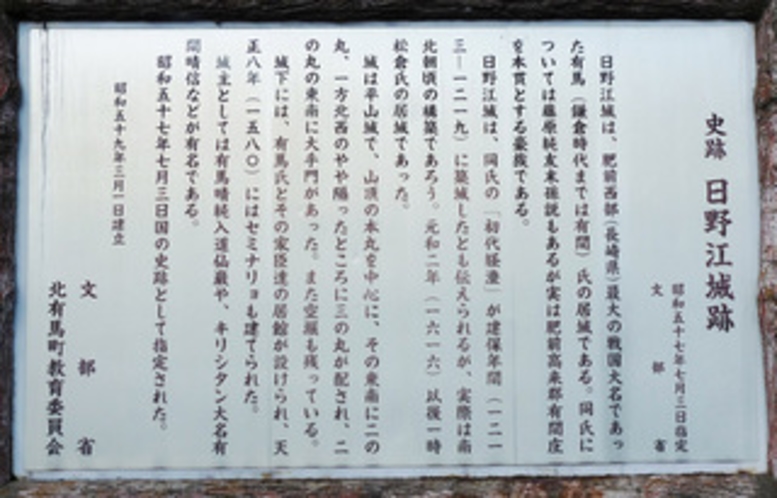 日野江城の説明看板