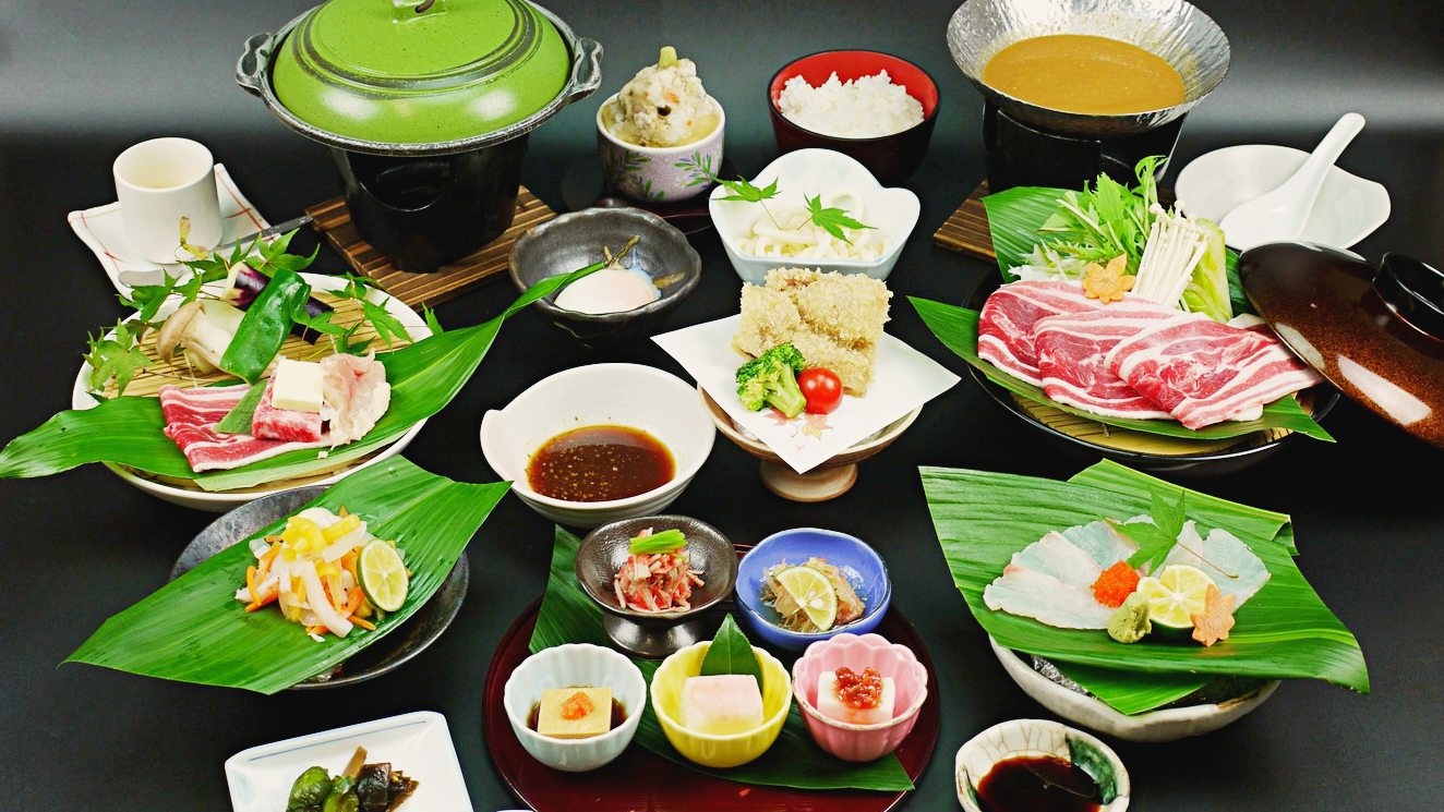 【ぼたん御膳】メインは「ぼたん一人鍋」×「陶板焼き」×「猪肉のカツ」！1名様〜OKの会席風！