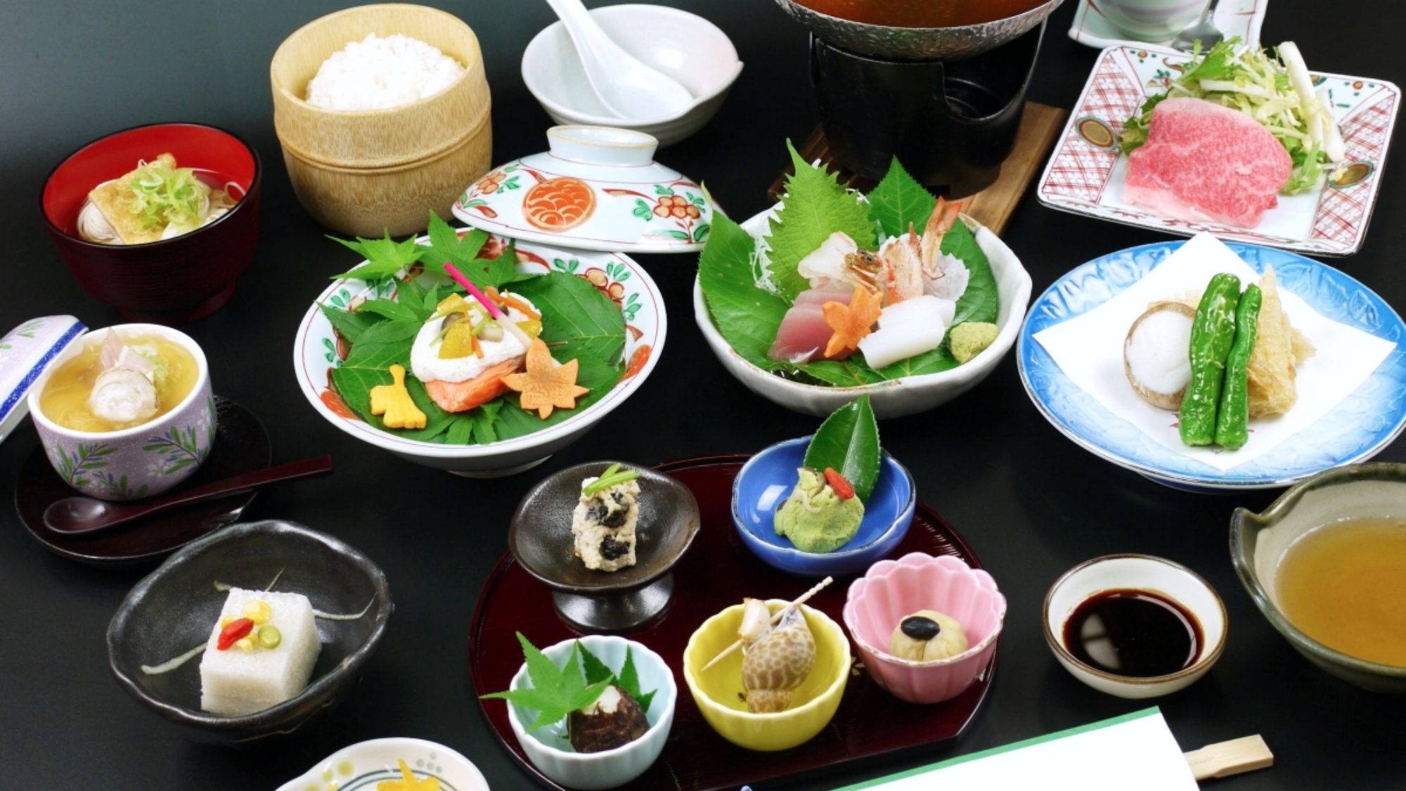 *【篠山会席（一例）】旬の素材を使った全11品のスタンダード会席。※季節によってメニューが変わります