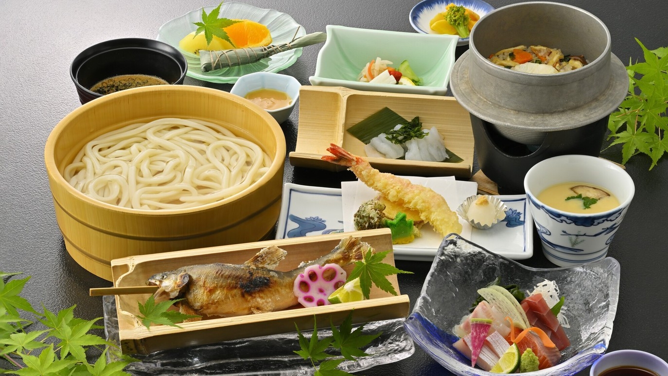 徳島名物「たらいうどん」食べ放題プラン！みんなで仲良く「たらいうどん」を召し上がれ【夕朝食付】