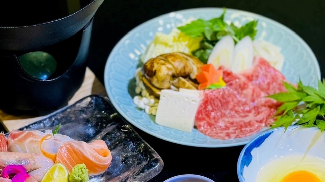 【料理長特選★秋限定松茸会席】松茸と阿波牛陶板焼きorすき焼き風小鍋orしゃぶしゃぶ　選べる3プラン