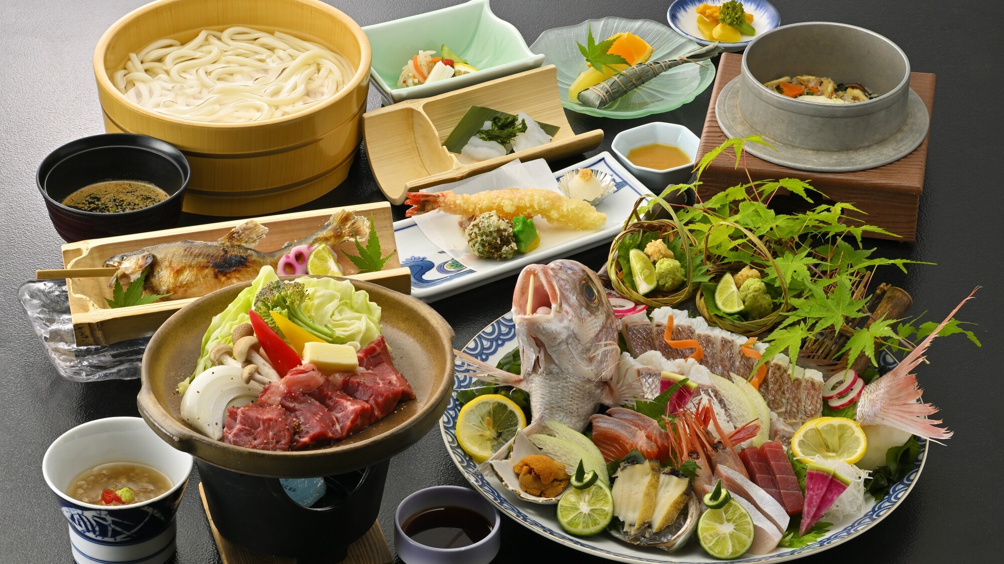 阿波牛陶板焼き＆近海鯛