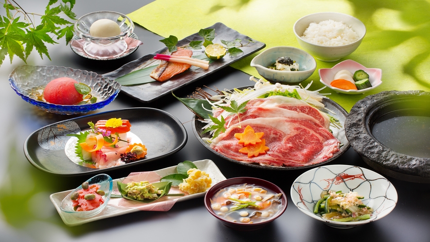 ご夕食の一例♪会津の地元の品々にこだわった「地産地消」のご夕食♪