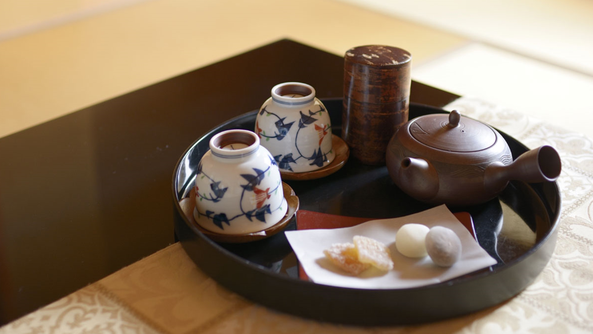 *客室のお茶セット。旅の疲れを癒してください。