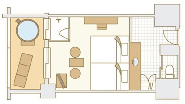 クラブフロア按司温泉露天風呂ツインオーシャンビュー
