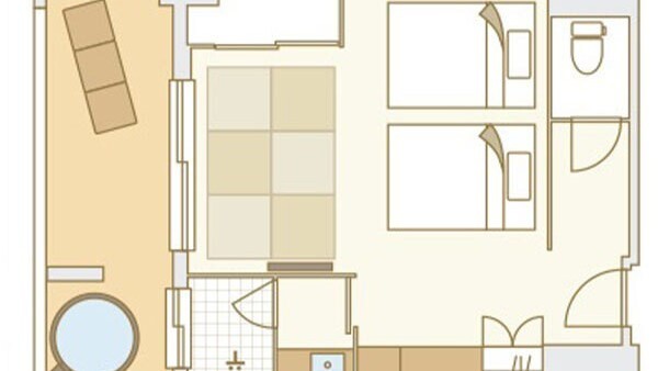 温泉露天風呂付 デラックス和洋室オーシャンビュー