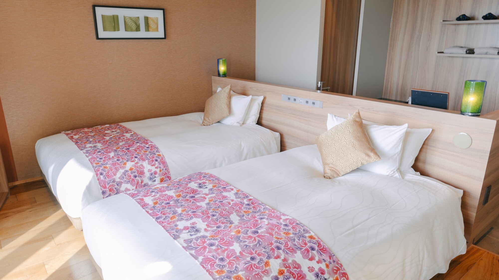 木の温もりに包まれた上質なツインルーム