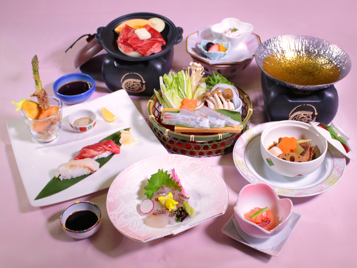 【二食付】春の風物詩「桜鯛」と旨味と甘味が凝縮した「佐賀牛」を味わう佐賀牛桜鯛物語プラン